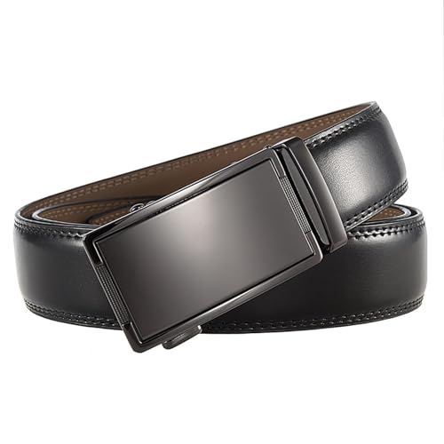 Luxury Leather Ratchet Belts For Men - Automatic Buckle For Casual & Formal Wear2
