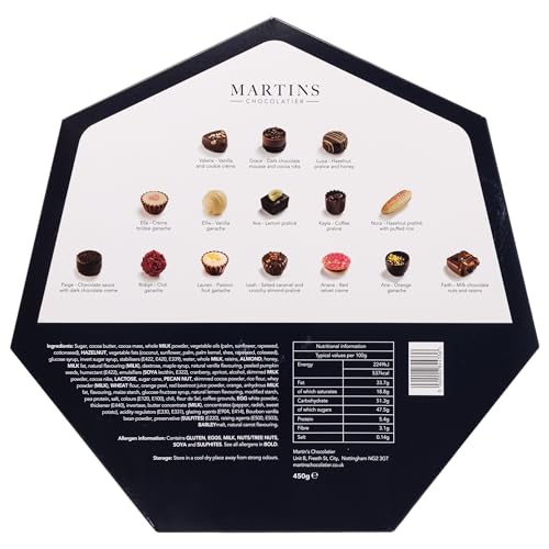 Martin’s Chocolatier A Taste for Adventure - Luxury Chocolate Gift Box, 30 Pieces Milk Dark White Belgian Chocolates Global Flavours, 450g