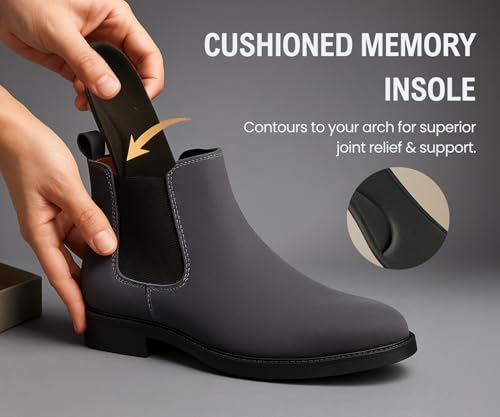 Image of Kraasa Men's Slip On Fashion Chelsea Boots | High Tops, Soft Cushioned Insole, Comfortable Fit, Trendy, Stylish Boots
