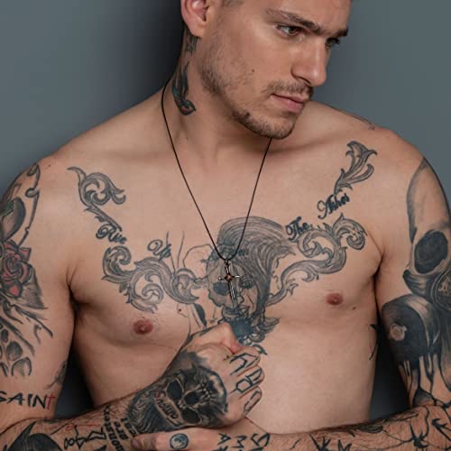 Collar de cruz de plata esterlina para hombre Collar de cruz de plata esterlina para hombre