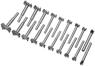 TOPWAY Forstner Wood Drill Bit 19PCS, 10mm-40mm Carbide Steel Woodworking Hinge Boring HSS Hole Saw Drilling Set for Plastic Plywood Cork Splint Particle Board