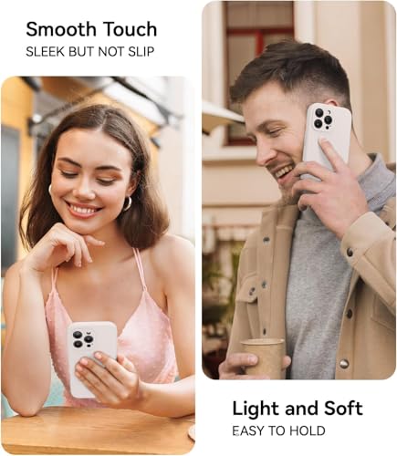 Image of DIZORO Square Candy Case Compatible for iPhone 13 Pro Max Shockproof Slim Back Cover Liquid Silicone Case with Camera Protection (Off White)