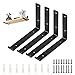 DBREAKS 4 Stk Regalhalterung Schwarze, L-Form Regalhalter, Wandregal Halterung, Heavy Duty Regalhalterung, Regalträger Metall, Für Bücherregale, Schrankregale, Badezimmerregale, Blumenregale,23cm Metall günstig Kaufen-DBREAKS 4 Stk Regalhalterung Schwarze, L-Form Regalhalter, Wandregal Halterung, Heavy Duty Regalhalterung, Regalträger Metall, Für Bücherregale, Schrankregale, Badezimmerregale, Blumenregale,23cm