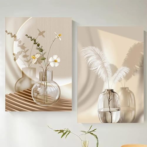 Toile art mural moderne plumes de sable pour décoration de salon chic