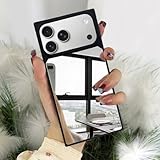 VAOXTY Compatible with iPhone 17 Pro Max Case Rectangle Mirror Case Cute for Women Girls Makeup Glass Mirror Back Design Fashion Luxury Slim Thin Protective Cover Phone Case