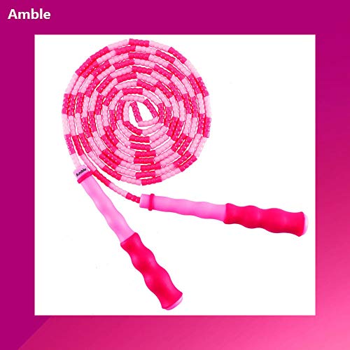Amble Jump Rope Soft Beaded Segment Jump Rope - Adjustable For Men, Women And Kids - Tangle-Free For Keeping Fit, Training, Workout And So On - 9 Feet #TOP6