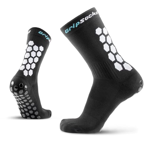 Mid-Calf Crew Soccer Socks, Anti-Slip, Breathable, Cushioned with Traction & Anti-Blister Protection