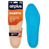 Airplus Diabetic Insoles for Sensitive Feet, Plastazote® Top Cover, Foam Cushioning, Trim to Fit, Slim Profile, Gentle Arch Support, Fits Casual, Athletic & Dress Shoes, Men's 7-13