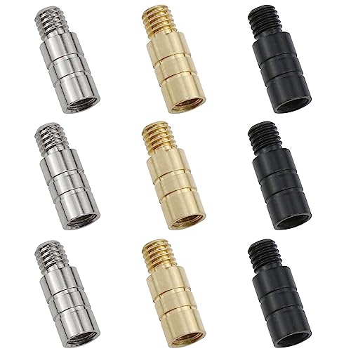 AYLIFU 9 Pieces 2g Brass Dart Weights 2BA Thread for Dart Counterweight Tools Black/Silver/Brass