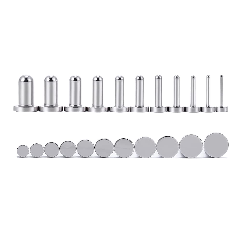 Exact Dimensions Set Stainless Steel O-Ring Ear Plugs Tunnel Gauges Stretcher Piercing Kit