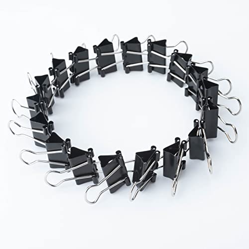 Metal Small Binder Clips Small For Paperwork,50 Pack 3/4 Inch Paper Clamps Clips Office Supplies,Mini Black Office Clips #TOP1