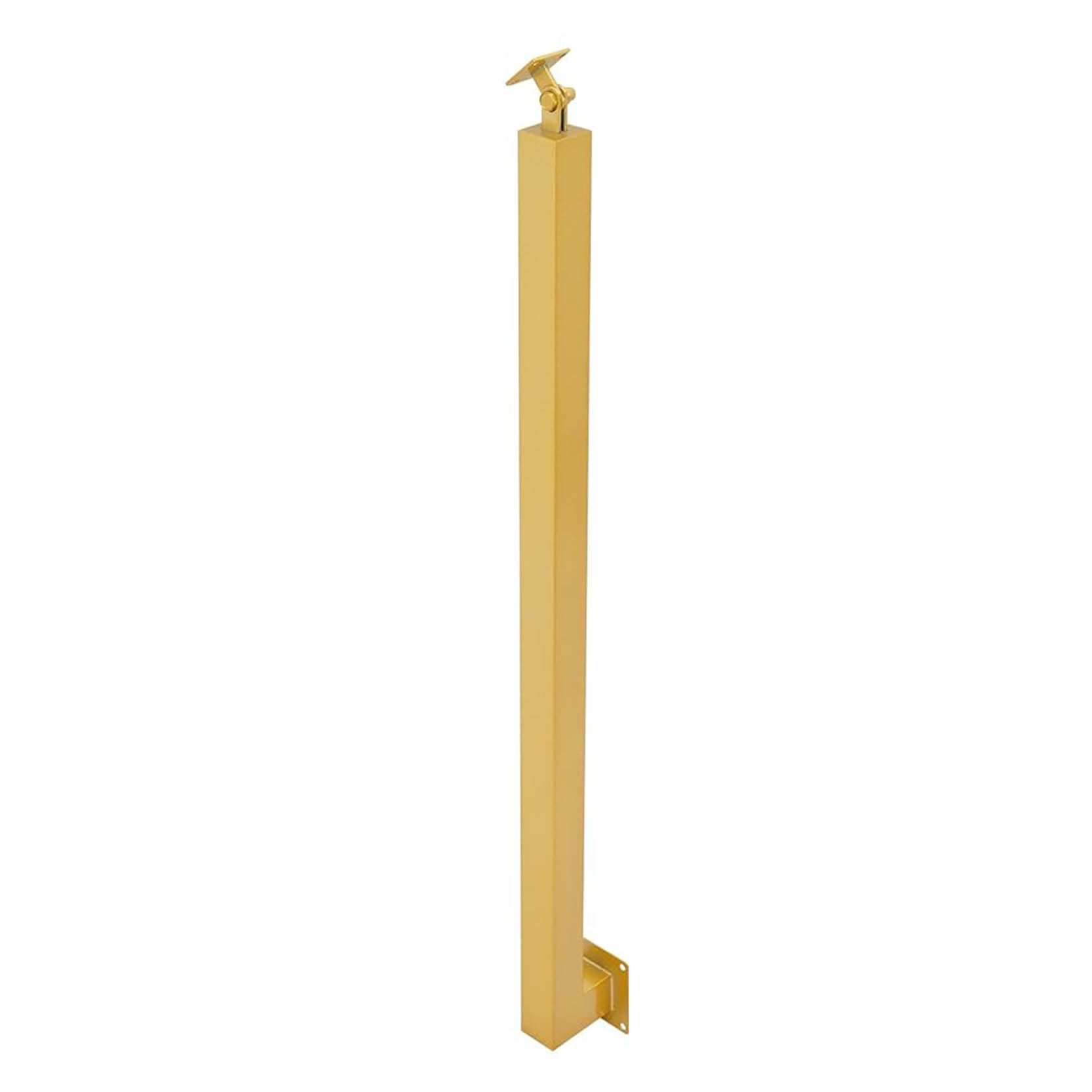 Gouzibhd Gold Metal Stair Post,Square Stair Baluster Posts With Flat & Adjustable 270° Angle Bracket,Railing Spindles Decorative Railing Posts Kits For Stairs Porch Handrails(Size:1 Pack-85Cm,Color:gold)