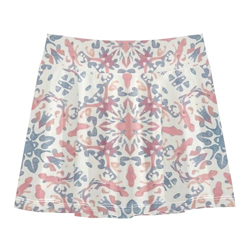 Preppy Girls Skorts Athletic Shorts Toddlers Tennis Skirts Pleated Vintage Moroccan Tiles 4t