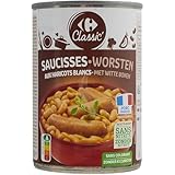 CARREFOUR CLASSIC' – Plat Prêt à Déguster, Saucisses Savoureuses aux Haricots Blancs (420g) - Le Lot De 4