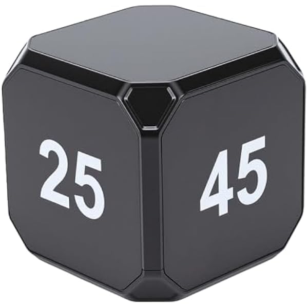 Fockety Timer w Kształcie Kostki, Zaprogramowany Zegar Odliczający 5/10/30/60 Minut, Produktywny Zegar z możliwością ładowania, Odwracany Zwiększający produktywność do Pracy