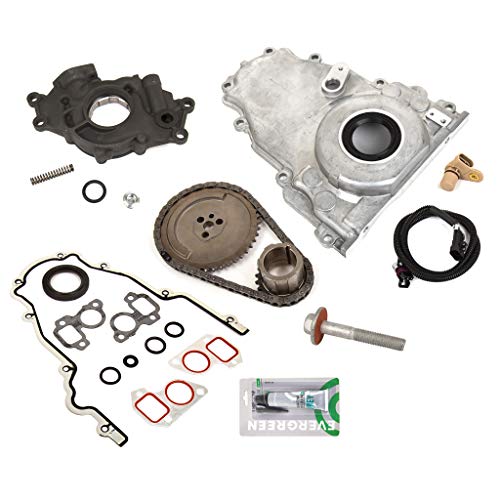 Evergreen TCK10448BBOPHP Compatible With LS9 LS7 LS2 Cam Swap to LS1 LQ4 LQ9 Timing Kit Cover High Performance Oil Pump