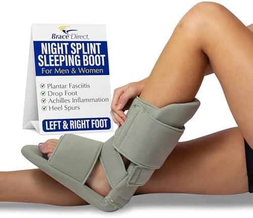 Brace Direct Padded Night Splint 90 Degree Sleeping Boot - Immobilizing Stretching Support for Plantar Fasciitis, Drop Foot, Achilles Tendonitis, Heel Spurs, Small (US Shoe Men 4.5-7 / Women 6.5-8)