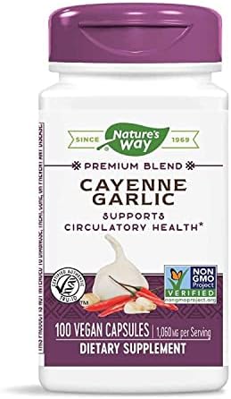Nature's Way Cayenne Garlic, 40,000 HU Potency, 100 Vegetarian Capsules, Pack of 2