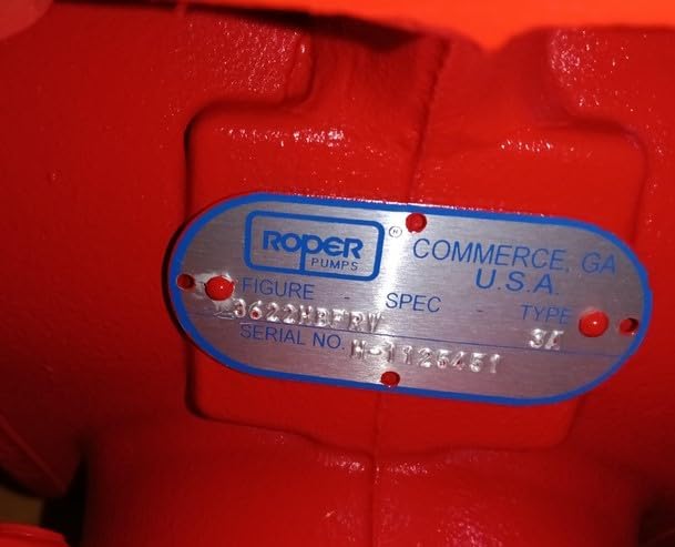 Generic Roper Pumps 3622HBFRV, 3600 Series - 3"" Helical Gear Pump, Flanged NPT Ports, Relief Valve,165.0 GPM, 125 PSI, Red