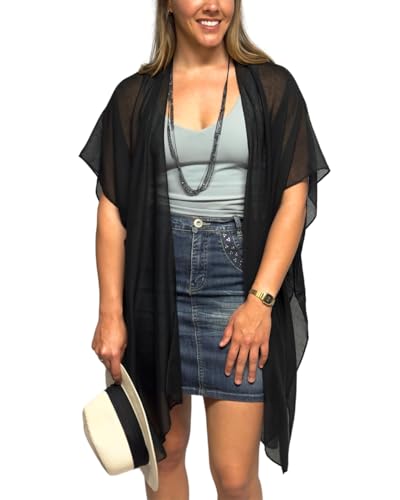 Image of Humble Hilo Womens Kimono Cardigan Sleeveless Lightweight Cover Up Casual & Flowy, 2 Sizes