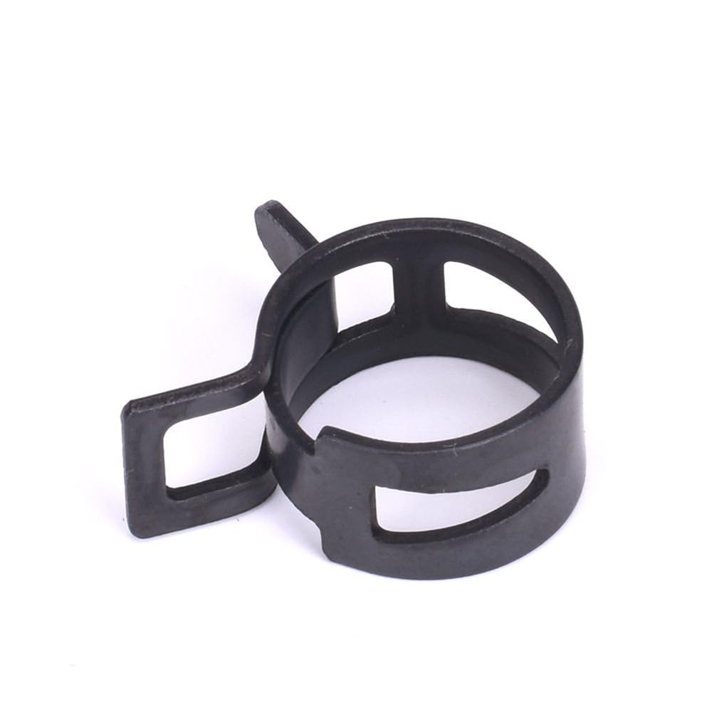 Morsetto per tubi con fibbia in acciaio elastico ad alta resistenza, 22 mm, 50 pezzi, in acciaio al manganese ossidato nero da 65 MN, diametro interno 4 mm-22 mm.