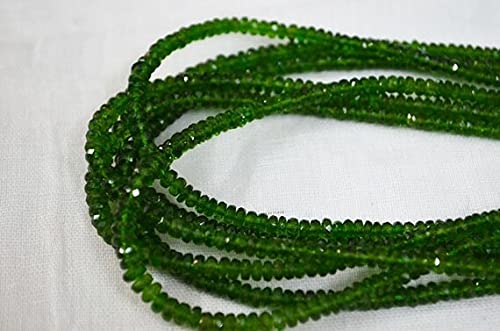Chrome Diopside rondelles LKBEADS, fil de pierres vertes pour fabriquer des bijoux d'été