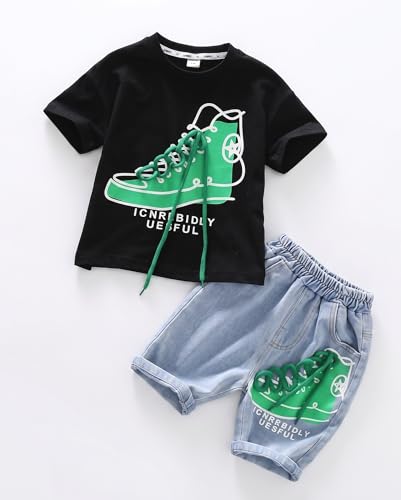 Image of Krishn Creations Kids Clothes for Boys | Cotton Printed Half Sleeve T-shirt and Shorts Baby Boy Dress | Casual Wear Kids Clothes