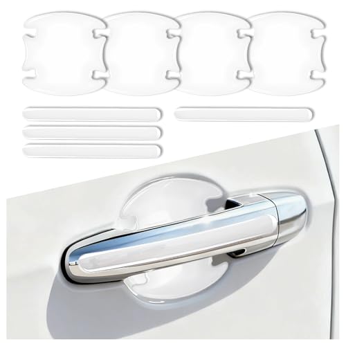 Purthog 8PCS Car Door Handle Protector Transparent Car Door Handle Scratch Protector for Protection & Decoration Universal Cars Handles Protectors Cars Accessories for Most Vehicles