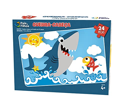 Pais & Filhos Quebra - Cabeça Tubarão - 24 Pçs, Sortidas