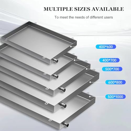Bandeja de condensado para aire acondicionado de acero inoxidable duradera y resistente 6