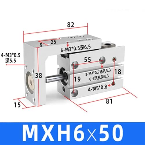 Vérin pneumatique MXH10-10 résistant aux vibrations axiales - 3
