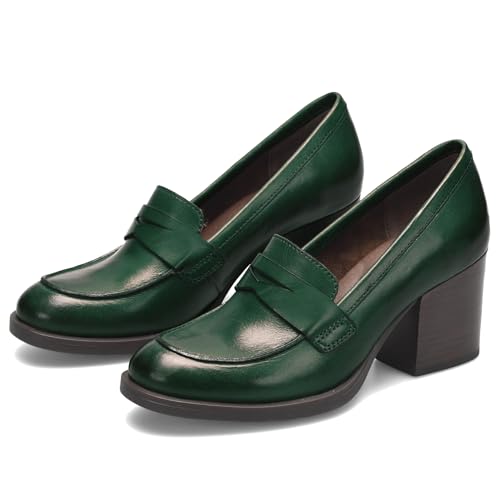 Image of SHODENSE Women Vintage Chunky Heel Loafers Pumps Platform Round Closed Toe Oxford Shoes Burnished Patent Matte Suede Slip On Dress Loafer Block Stacked Heels Office Formal Work Business 4-11 M US