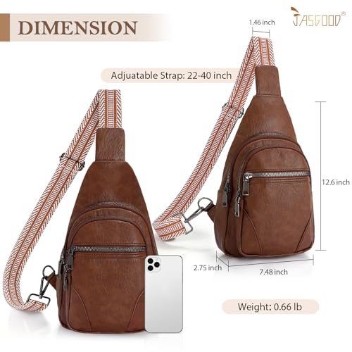 Image of JASGOOD Anti Theft Small Sling Bag for Women Leather Fanny Packs Crossbody Bags Trendy Anti-Theft Sling Purse for Travel