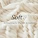 BEDELITE Fleece Throw Blanket for Couch - 300GSM Soft & Warm Fluffy Cream White Blanket, Decorative and Giftable Striped Blankets for Women, Men, 50