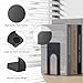 Optomni Book Ends, 3 Pairs of Small Bookends for Shelves, 3.9 x 2.8 × 5.2 in, Black Metal Book Stopper, Sturdy Book Holders for Home Office (6 Pcs, Small)