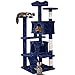 Yaheetech 54in Cat Tree, Multi-Level Cat Tower with Spacious Perch, 2 Cozy Caves, Scratching Posts, Climbing Ladder, 2 Plush Balls, Durable Pet House Furniture for Indoor Kittens, Navy Blue
