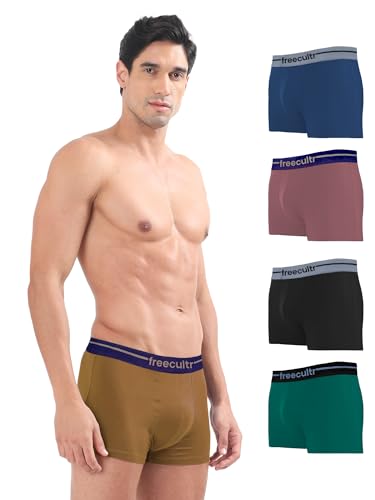 Image of Freecultr Men's Cotton Trunks | Breathable & Moisture Absorbing | Soft Comfort Fit | Everyday Innerwear
