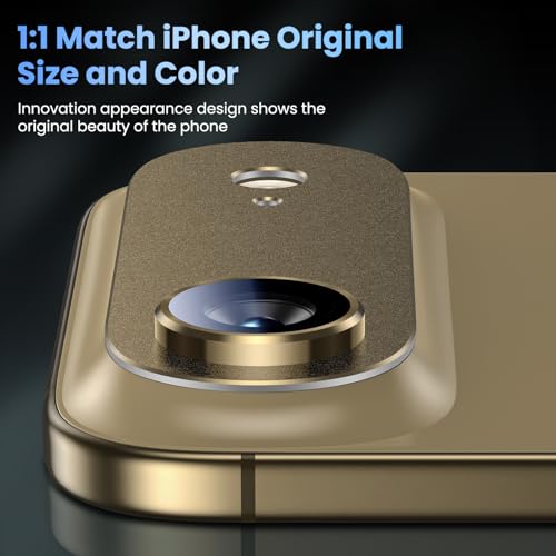 Image of Uyiton Compatible with iPhone Air Camera Lens Protector - [Not Easy to Break][Strong Adsorption][Case-Friendly] Metal Tempered Glass Rear Camera Screen Cover - Brown