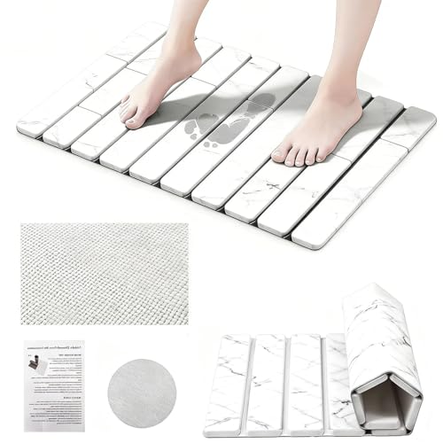 La Mejor Recopilación de Tapetes de piedra disponible en línea para comprar. 47 NEOXMERIA Tapete de Piedra para Baño 60 x 39cm, Plegable Tapete de Baño de Piedra de Diatomita, Alfombra de Baño, Antideslizante, Fácil de Limpiar, para Sala de Estar, Ducha y...