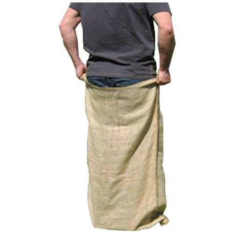 Yuzet 6x Adults School Sports Day Jump Race Sacks Games Racing Hessian Jute Bag 60cm x 110cm Cover