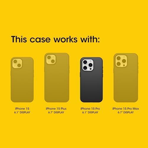 OtterBox iPhone 15 Pro (Only) Symmetry Series Case - Black, Ultra-Sleek, Wireless Charging Compatible, Raised Edges Protect Camera & Screen by OtterBox - Image 2
