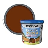 Ronseal RSLFLPPMO5L 5 Litre Fence Life Plus Paint - Medium Oak