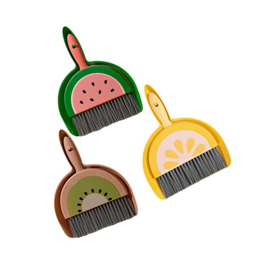 PLAFOPE 3セット ミニほうきちりとり 小型卓上ブラシ ダストパン付き 多機能掃除用具 家 車内 オフィス対応 小型箒塵取りで細部清掃に