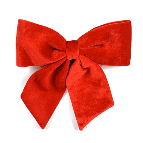 Magie di Natale Flocon rouge en velours rembourré décoration de Noël pour arbre et guirlande derrière porte (28 cm) Cover