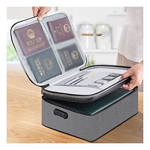 Porta documenti, borsa portatile per documenti importanti, organizer da viaggio multistrato, impermeabile e chiudibile a chiave