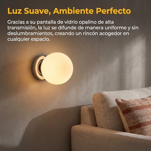 Aplique de pared bola cristal AVA E27 IP44 iluminación interior baño 6