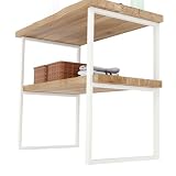 LAMO MANUFAKTUR Supporto per piano del lavabo 50x80 cm avorio set 2 pezzi - Gambe per mobile bagno industriale in metallo con viti Fischer - Struttura per lavabo da appoggio e da incasso - Stile loft