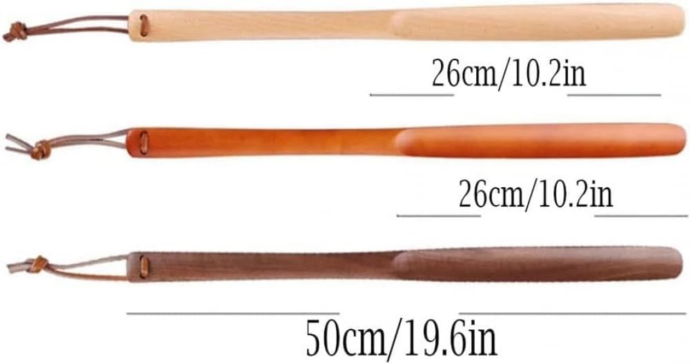 Calzador de Mango Largo Calzador de Madera Se Adapta a Todos los Zapatos Calzador Largo Durable Resistente para Zapatos fáciles de Usar, para Padres Amigos -A 50 cm