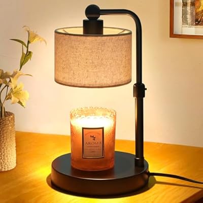 Candle Warmer Lamp with Timer, Height Adjustable Electric Candle Warmer Lamp with 2 Bulbs, House Warming Gifts, Vintage Bedroom Decor Compatible with Various Candles, Chritstmas Gifts Birthday Gifts