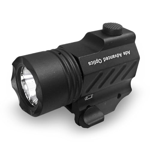 Ade Advanced Optics PL200-A-1 Ultra Compact 400 Lumen Bright White LED Rail-Mounted Tactical Flashlight – Durable Gun Flashlight for Pistols and Subcompact Mounts – Bright & Reliable Illumination